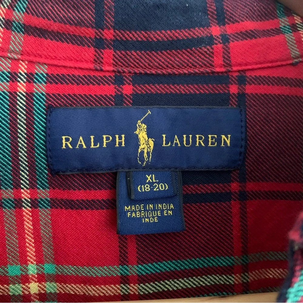 Polo‎ Ralph Lauren Youth Red Plaid Shirt Size XL (18-20)